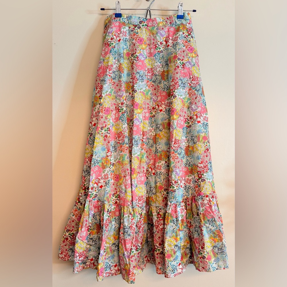 J.Crew Tiered‎ maxi skirt in Liberty® Patchwork Dream floral Sz 2